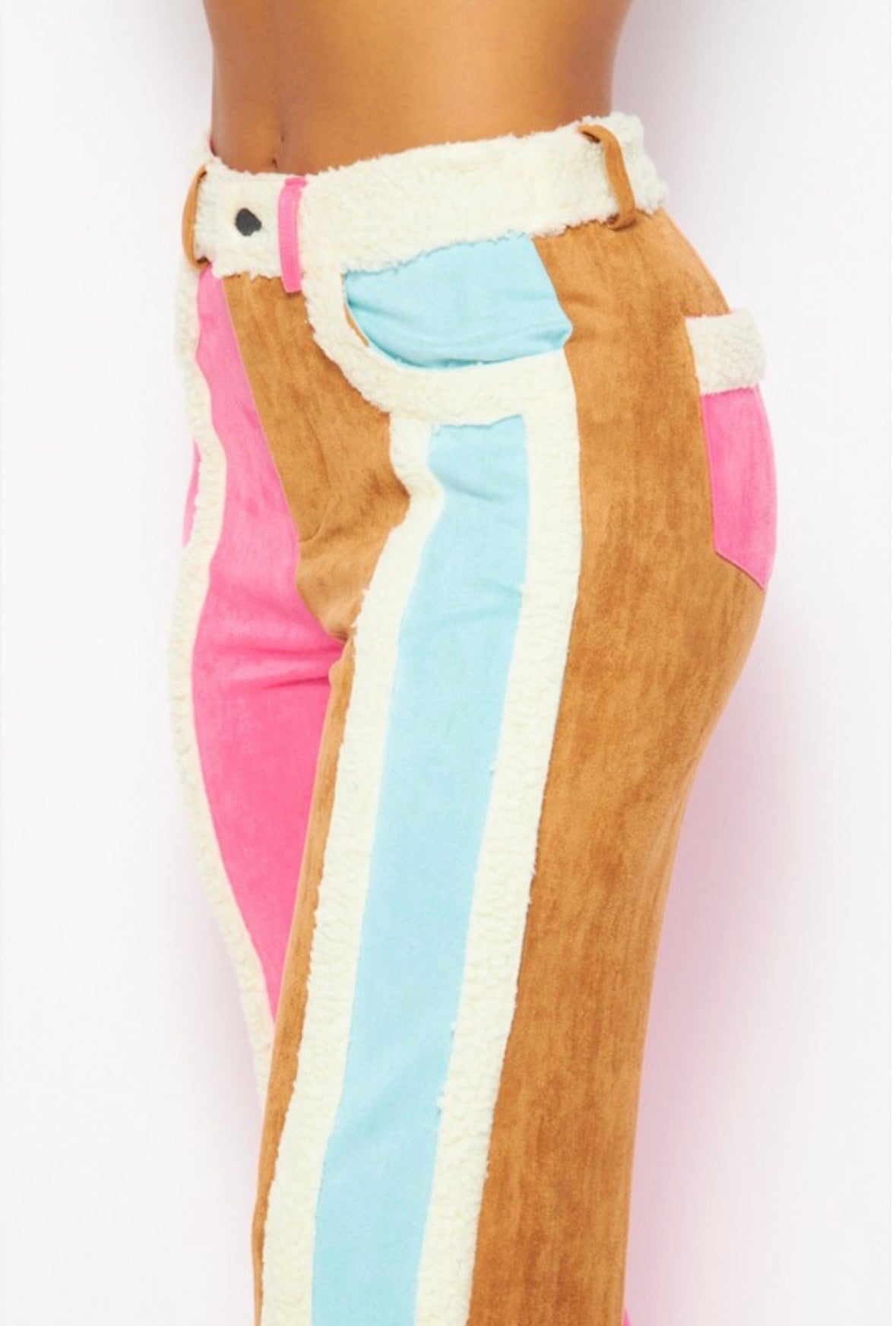 Color Way Faux Suede Pants