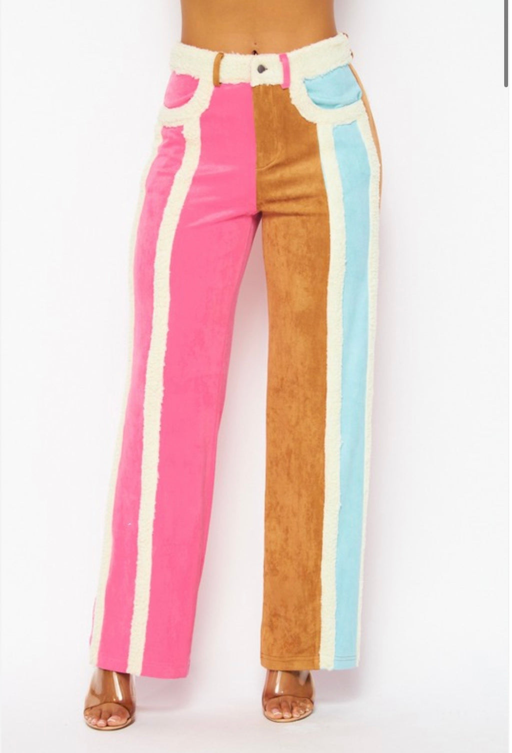 Color Way Faux Suede Pants