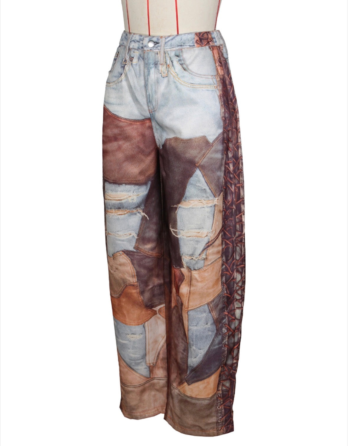 Machete Cut Wide Leg Denim