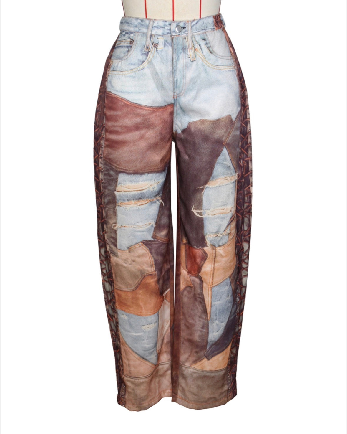 Machete Cut Wide Leg Denim