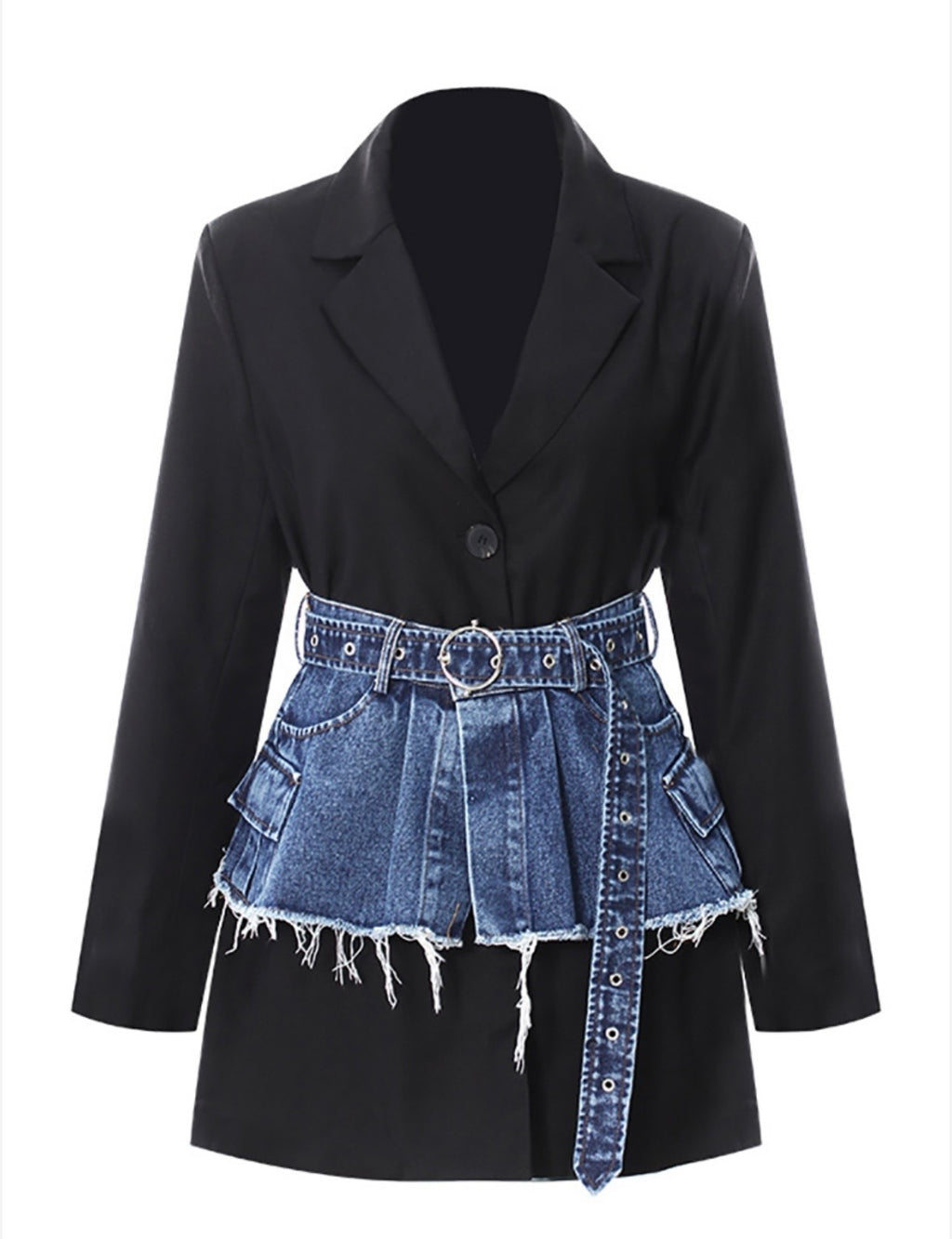 The Mod Denim-Mix Blazer